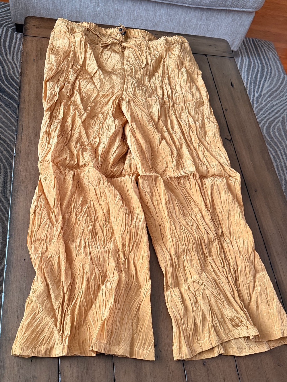 NWT J Crew New Soleil pant in crinkled viscose blend Honey Brown #327 - Picture 9 of 12